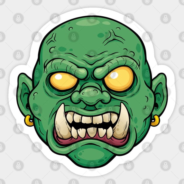 Green Ogre - Scary Monster Sticker by bigbikersclub